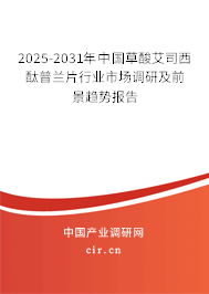 2025-2031年中國(guó)草酸艾司西酞普蘭片行業(yè)市場(chǎng)調(diào)研及前景趨勢(shì)報(bào)告
