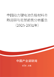 中國動力鋰電池負極材料市場調研與前景趨勢分析報告（2025-2031年）