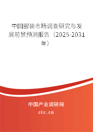 中國(guó)服裝市場(chǎng)調(diào)查研究與發(fā)展前景預(yù)測(cè)報(bào)告（2025-2031年）