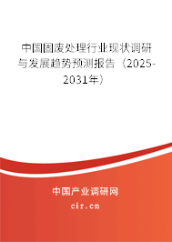 中國固廢處理行業(yè)現(xiàn)狀調(diào)研與發(fā)展趨勢預(yù)測報告（2025-2031年）