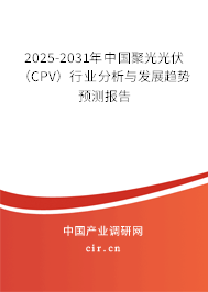 2025-2031年中國聚光光伏（CPV）行業(yè)分析與發(fā)展趨勢預測報告