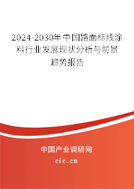 2024-2030年中國路面標(biāo)線涂料行業(yè)發(fā)展現(xiàn)狀分析與前景趨勢報告