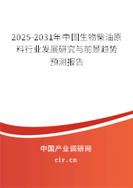 2025-2031年中國生物柴油原料行業(yè)發(fā)展研究與前景趨勢預測報告