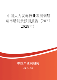 中國火力發(fā)電行業(yè)發(fā)展調(diào)研與市場前景預(yù)測報告（2022-2028年）