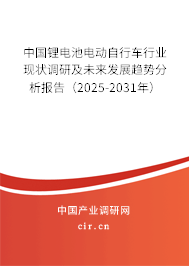 中國鋰電池電動(dòng)自行車行業(yè)現(xiàn)狀調(diào)研及未來發(fā)展趨勢(shì)分析報(bào)告（2025-2031年）
