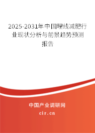 2025-2031年中國埋線減肥行業(yè)現(xiàn)狀分析與前景趨勢預(yù)測報告