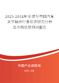2024-2030年全球與中國汽車關(guān)節(jié)軸承行業(yè)現(xiàn)狀研究分析及市場前景預(yù)測(cè)報(bào)告