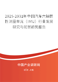 2025-2031年中國汽車六軸慣性測量單元（IMU）行業(yè)發(fā)展研究與前景趨勢報告