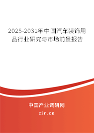 2025-2031年中國(guó)汽車(chē)裝飾用品行業(yè)研究與市場(chǎng)前景報(bào)告