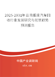 2025-2031年云南報廢汽車回收行業(yè)發(fā)展研究與前景趨勢預(yù)測報告