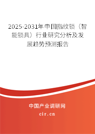 2025-2031年中國指紋鎖（智能鎖具）行業(yè)研究分析及發(fā)展趨勢預(yù)測報告