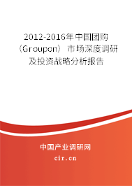 2012-2016年中國團購（Groupon）市場深度調(diào)研及投資戰(zhàn)略分析報告