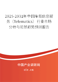 2025-2031年中國車載信息服務（Telematics）行業(yè)市場分析與前景趨勢預測報告