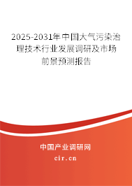 2025-2031年中國大氣污染治理技術(shù)行業(yè)發(fā)展調(diào)研及市場前景預(yù)測報告