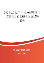 2025-2031年中國(guó)方解石粉市場(chǎng)現(xiàn)狀全面調(diào)研與發(fā)展趨勢(shì)報(bào)告
