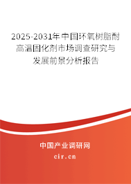 2025-2031年中國環(huán)氧樹脂耐高溫固化劑市場調查研究與發(fā)展前景分析報告