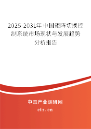 2025-2031年中國(guó)矩陣切換控制系統(tǒng)市場(chǎng)現(xiàn)狀與發(fā)展趨勢(shì)分析報(bào)告