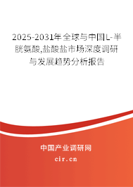 2025-2031年全球與中國L-半胱氨酸,鹽酸鹽市場深度調(diào)研與發(fā)展趨勢分析報告