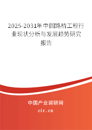 2025-2031年中國路橋工程行業(yè)現(xiàn)狀分析與發(fā)展趨勢研究報告