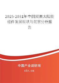 2025-2031年中國(guó)雙面太陽能組件發(fā)展現(xiàn)狀與前景分析報(bào)告