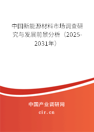 中國(guó)新能源材料市場(chǎng)調(diào)查研究與發(fā)展前景分析（2025-2031年）