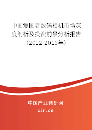 中國愛國者數(shù)碼相機市場深度剖析及投資前景分析報告（2012-2016年）