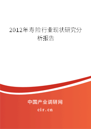 2012年壽險(xiǎn)行業(yè)現(xiàn)狀研究分析報(bào)告