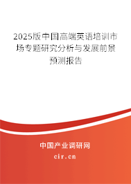 2025版中國高端英語培訓(xùn)市場專題研究分析與發(fā)展前景預(yù)測報告