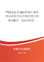 中國光伏浪涌保護器行業(yè)現(xiàn)狀調查研究及市場前景分析預測報告（2025年版）