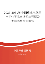 2025-2031年中國集成電路用電子化學品市場深度調研及發(fā)展趨勢預測報告