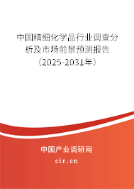 中國精細化學品行業(yè)調(diào)查分析及市場前景預(yù)測報告（2025-2031年）