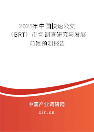 2025年中國快速公交（BRT）市場調(diào)查研究與發(fā)展前景預(yù)測報告