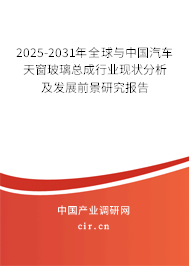 2025-2031年全球與中國汽車天窗玻璃總成行業(yè)現(xiàn)狀分析及發(fā)展前景研究報告