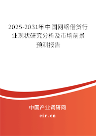 2025-2031年中國(guó)網(wǎng)絡(luò)借貸行業(yè)現(xiàn)狀研究分析及市場(chǎng)前景預(yù)測(cè)報(bào)告