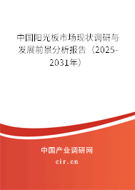 中國陽光板市場現(xiàn)狀調(diào)研與發(fā)展前景分析報告（2025-2031年）