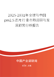 2025-2031年全球與中國pm2.5濾片行業(yè)市場調(diào)研與發(fā)展趨勢分析報告
