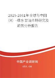 2025-2031年全球與中國(guó)（R）-縮水甘油市場(chǎng)研究及趨勢(shì)分析報(bào)告