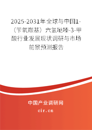 2025-2031年全球與中國(guó)1-（芐氧羰基）六氫噠嗪-3-甲酸行業(yè)發(fā)展現(xiàn)狀調(diào)研與市場(chǎng)前景預(yù)測(cè)報(bào)告