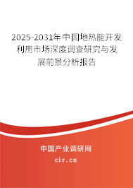 2025-2031年中國地?zé)崮荛_發(fā)利用市場深度調(diào)查研究與發(fā)展前景分析報(bào)告