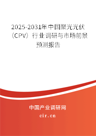 2025-2031年中國聚光光伏（CPV）行業(yè)調(diào)研與市場前景預測報告