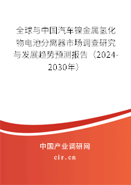 全球與中國汽車鎳金屬氫化物電池分離器市場(chǎng)調(diào)查研究與發(fā)展趨勢(shì)預(yù)測(cè)報(bào)告（2024-2030年）