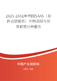 2025-2031年中國SAAS（軟件運(yùn)營服務(wù)）市場調(diào)研與前景趨勢分析報(bào)告