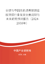 全球與中國無色透明聚酰亞胺薄膜行業(yè)發(fā)展全面調(diào)研與未來趨勢預(yù)測報(bào)告（2024-2030年）