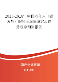 2013-2018年中國老年人（銀發(fā)族）服務(wù)業(yè)深度研究及趨勢觀察預(yù)測報告