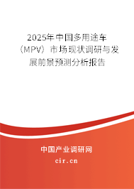 2025年中國多用途車（MPV）市場現(xiàn)狀調(diào)研與發(fā)展前景預(yù)測分析報告