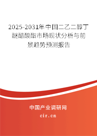 2025-2031年中國二乙二醇丁醚醋酸酯市場現(xiàn)狀分析與前景趨勢預測報告