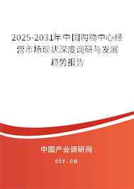 2025-2031年中國(guó)購(gòu)物中心經(jīng)營(yíng)市場(chǎng)現(xiàn)狀深度調(diào)研與發(fā)展趨勢(shì)報(bào)告