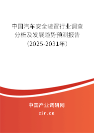 中國(guó)汽車安全裝置行業(yè)調(diào)查分析及發(fā)展趨勢(shì)預(yù)測(cè)報(bào)告（2025-2031年）