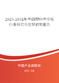 2025-2031年中國塑料中空板行業(yè)研究與前景趨勢報告