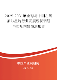 2025-2031年全球與中國左氧氟沙星片行業(yè)發(fā)展現(xiàn)狀調(diào)研與市場前景預(yù)測報告